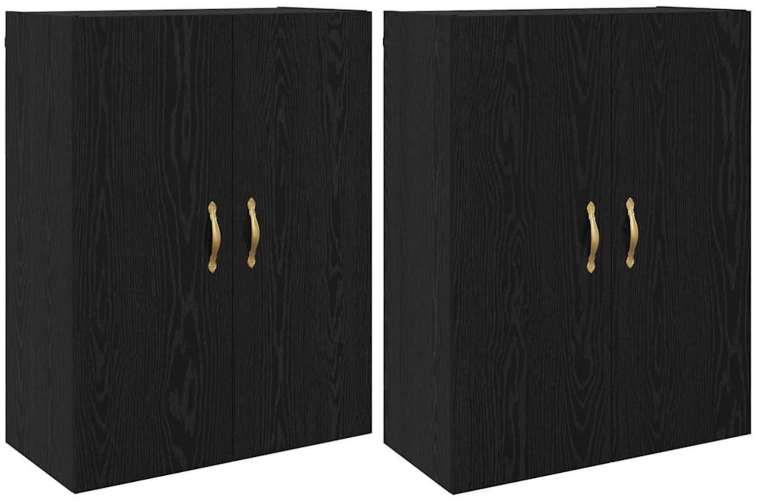 vidaXL Wandmontierte Schränke 2 pcs Schwarz Eichen-Optik 3394520 Bild 1