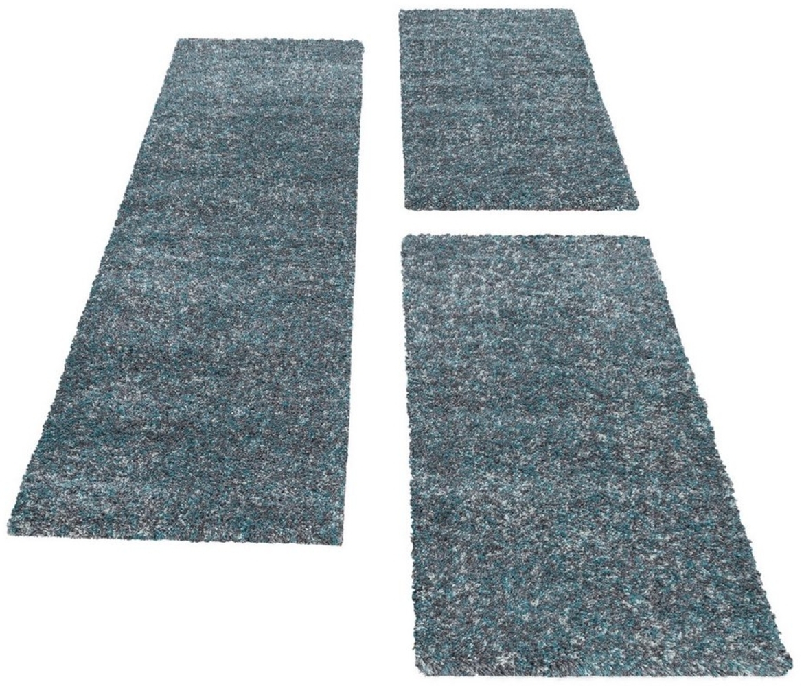 Carpettex Hochflor-Bettumrandung Unicolor - Einfarbig, Höhe 30 mm, (Bett-Set, 3-tlg, Bettvorlage), Schlafzimmer Teppich Bettumrandung Läufer Set 3 teilig Bild 1