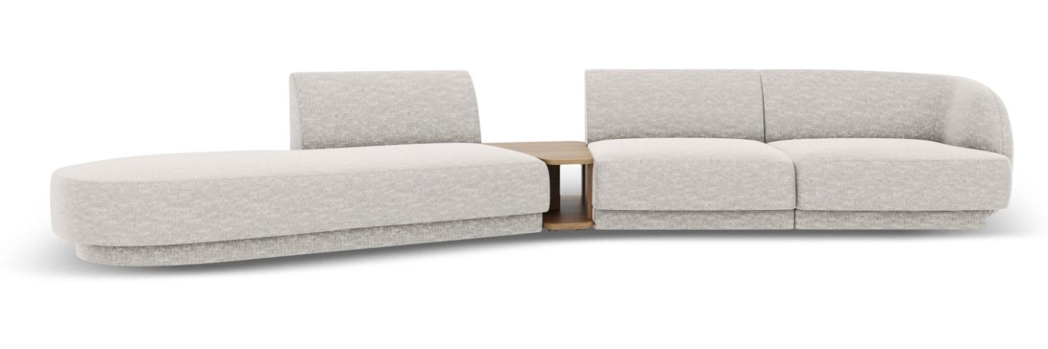 Micadoni Modulares Sofa Miley 4-Sitzer mit 1 Armlehne Links Chenille Hellgrau Bild 1