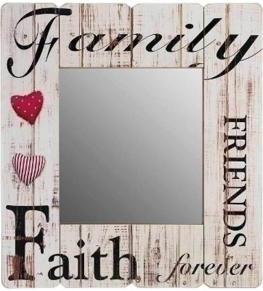 Holzspiegel Family Friends faith forever MDF Mehrfarbig Bild 1