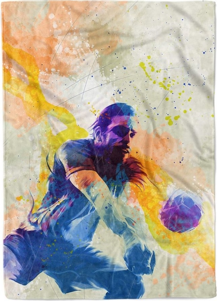 Sinus Art Handtücher SplashArt Sport Handtuch Strandhandtuch Saunatuch Kuscheldecke Kunstvoll Volleyball II Sp, Baumwolle-Polyester-Mix (1-St), Handtuch Bild 1