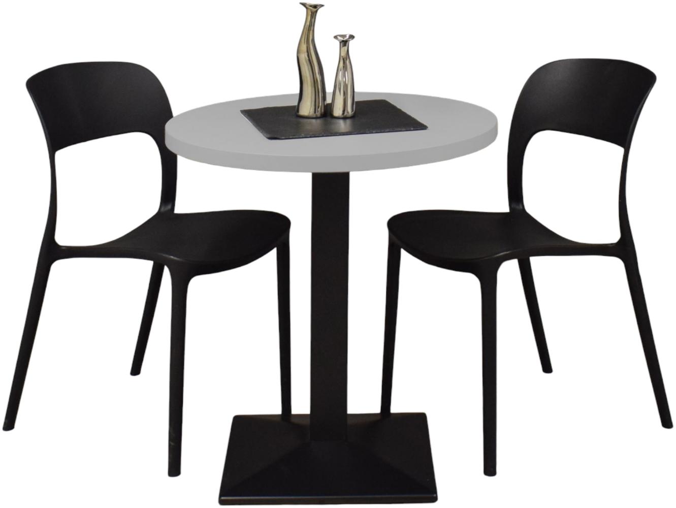 Bistrotisch rund Elanur 70 cm schwarz matt/kreidegrau matt lack 14590 Bild 1