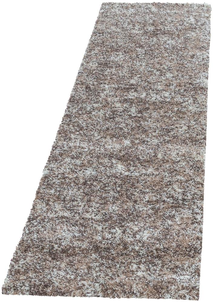 Hochflor Teppich Enrico Läufer - 60x110 cm - Beige Bild 1