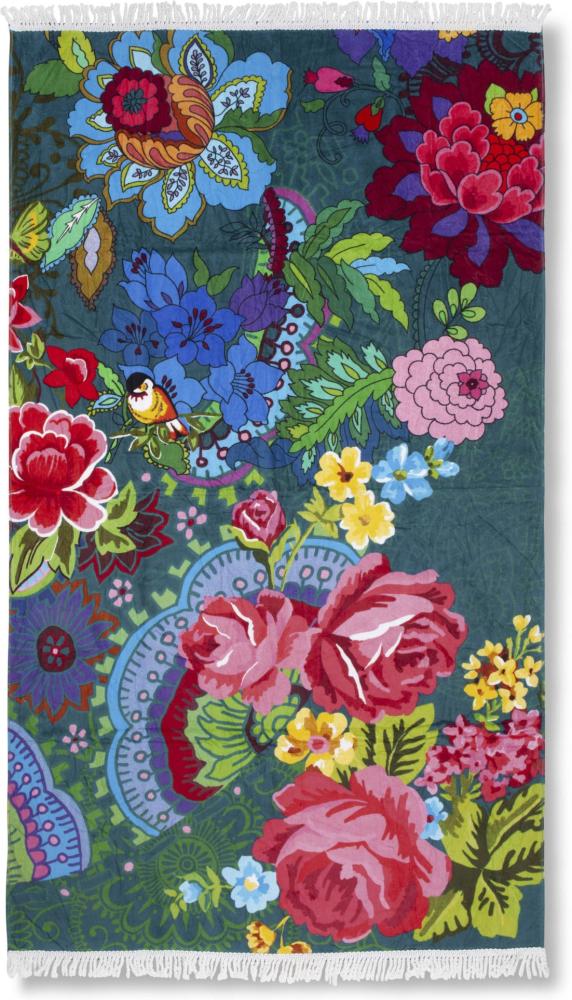 Velours Strandtuch MANDY, Motiv: Blumen, 100 x 180 cm Bild 1