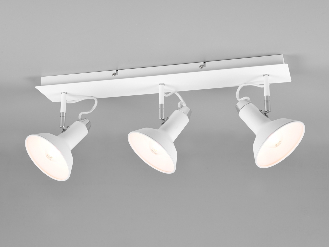 LED Deckenstrahler Retro 3-flammig Metall Weiß, Breite 60cm Bild 1
