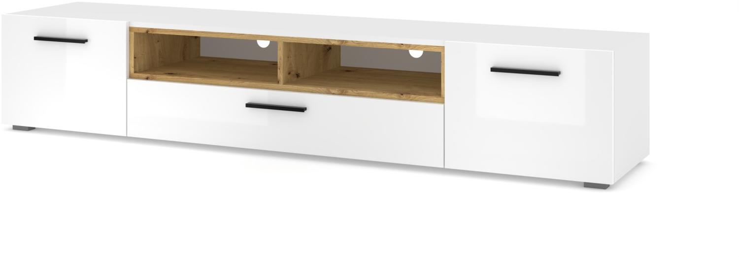 TV-Schrank ANETTE K 198 Weißglanz / Artisan-Eiche Bild 1