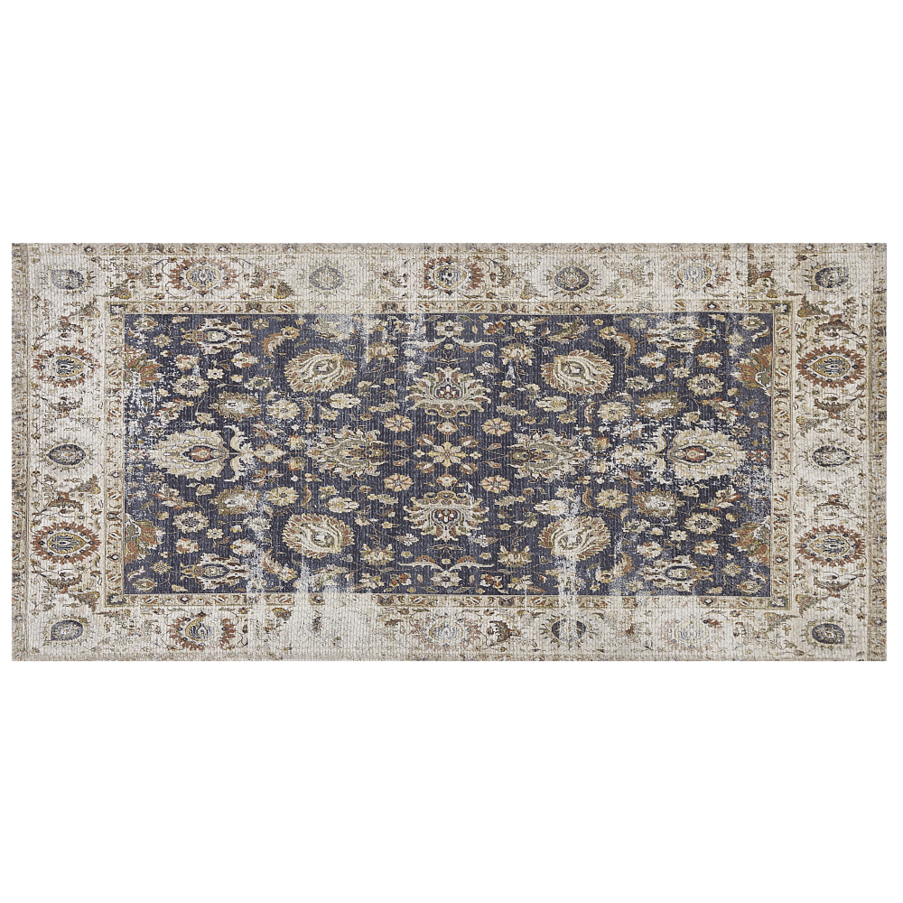 Teppich mehrfarbig orientalisches Muster 80 x 150 cm Kurzflor PELITLI Bild 1