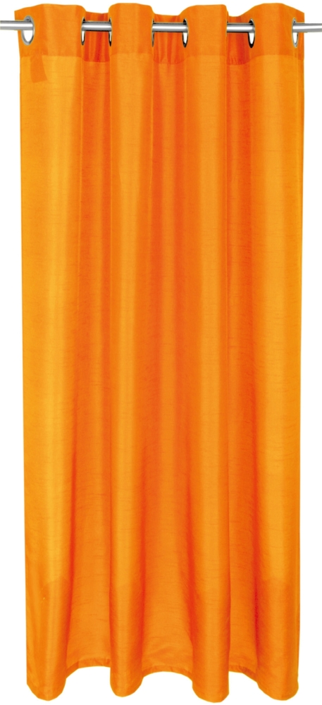 Blickdichte Orange Gardine Alessia mit Ösen (Ø4cm) in 140x245 cm (BxL), in vielen Größen Farben Bild 1