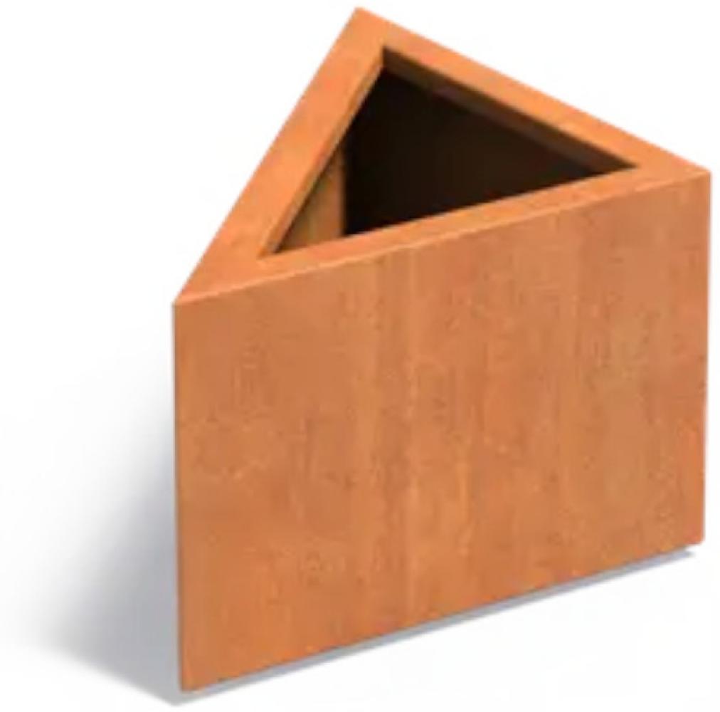 Adezz Pflanzkübel Triangle aus Corten-Stahl Pflanzgefäß Größe 60x60x40 cm Bild 1