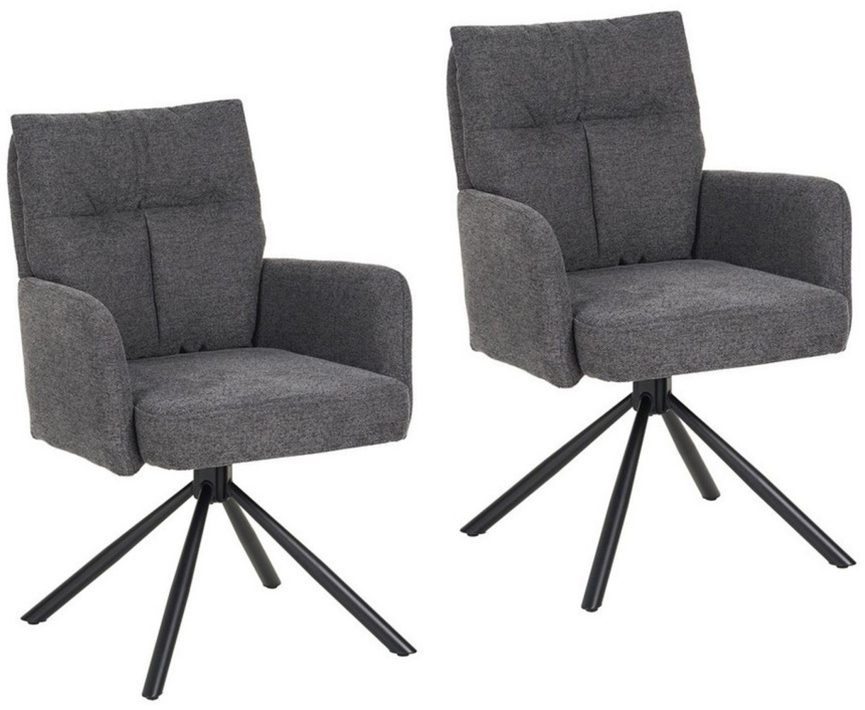 HTI-Living Drehstuhl Drehstuhl Kyra Anthrazit (Set, 2 St), Esszimmerstuhl Schreibtischstuhl Auto-Return Bild 1
