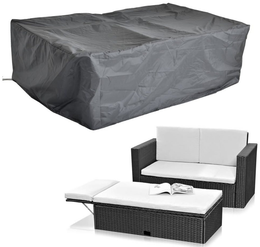 Feel2Home Gartenmöbel-Schutzhülle Schutzhülle 125x123x74 Schwarz Gartenmöbel Rattan Abdeckung Plane (Stück, 1-St, Schutzhülle), Kordelverschluss Bild 1