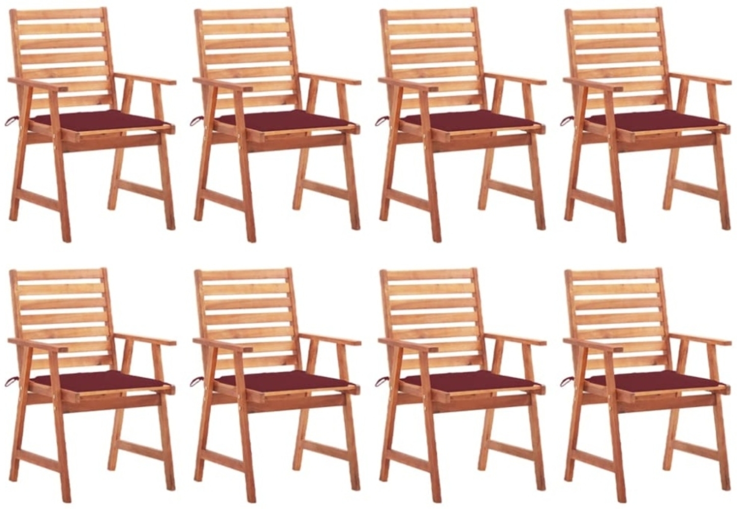 vidaXL Garten-Essstühle 8 Stk. mit Kissen Massivholz Akazie 3078383 Bild 1