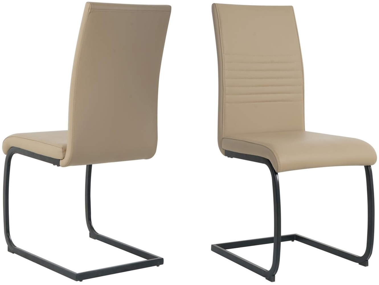 Polyurethan Metall Stuhl 42 x 97 x 59 cm Schwarz Beige Bild 1