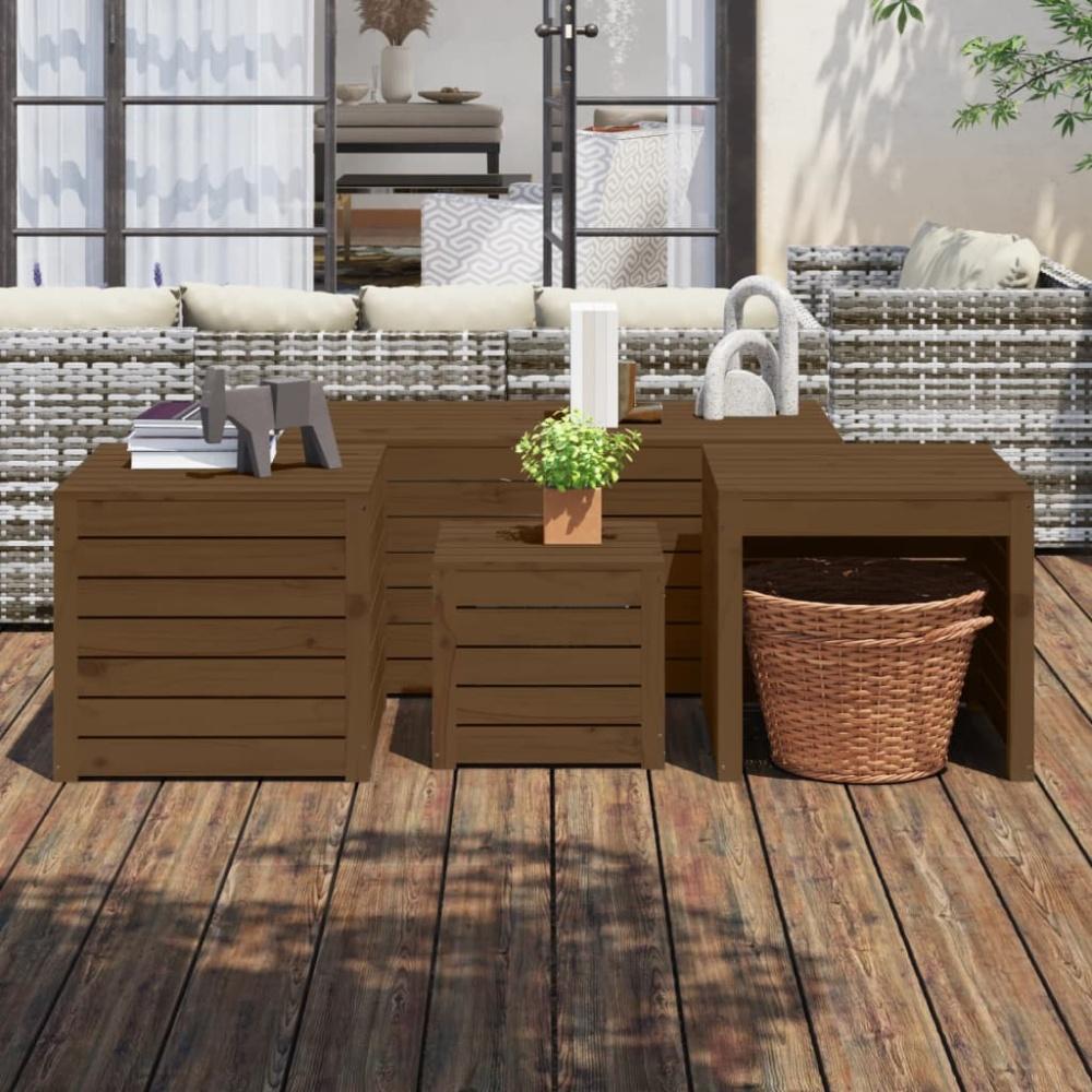 vidaXL 4-tlg. Gartenbox-Set Honigbraun Massivholz Kiefer 3154669 Bild 1