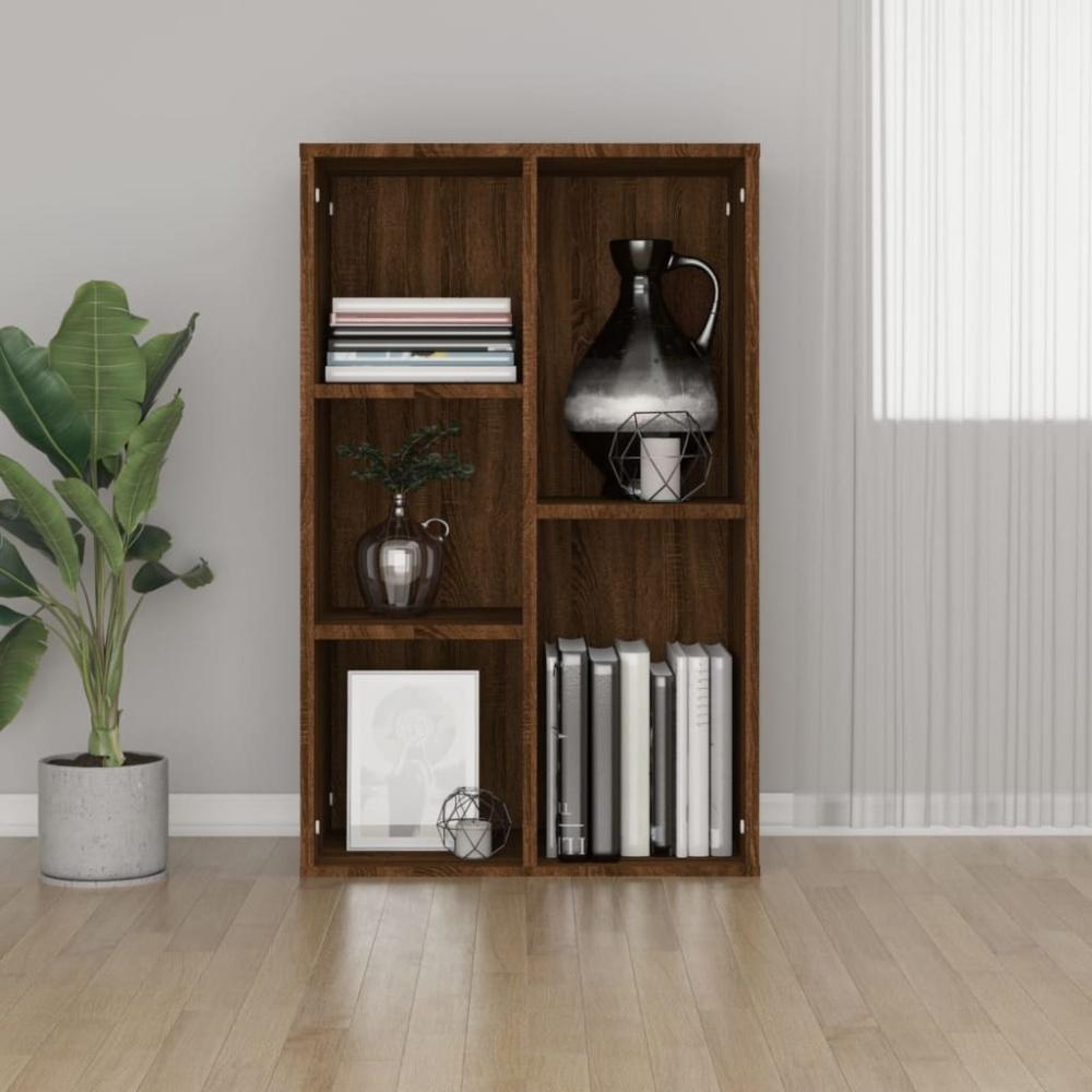 vidaXL Bücherregal/Sideboard Braun Eiche 50x25x80 cm Holzwerkstoff 826613 Bild 1