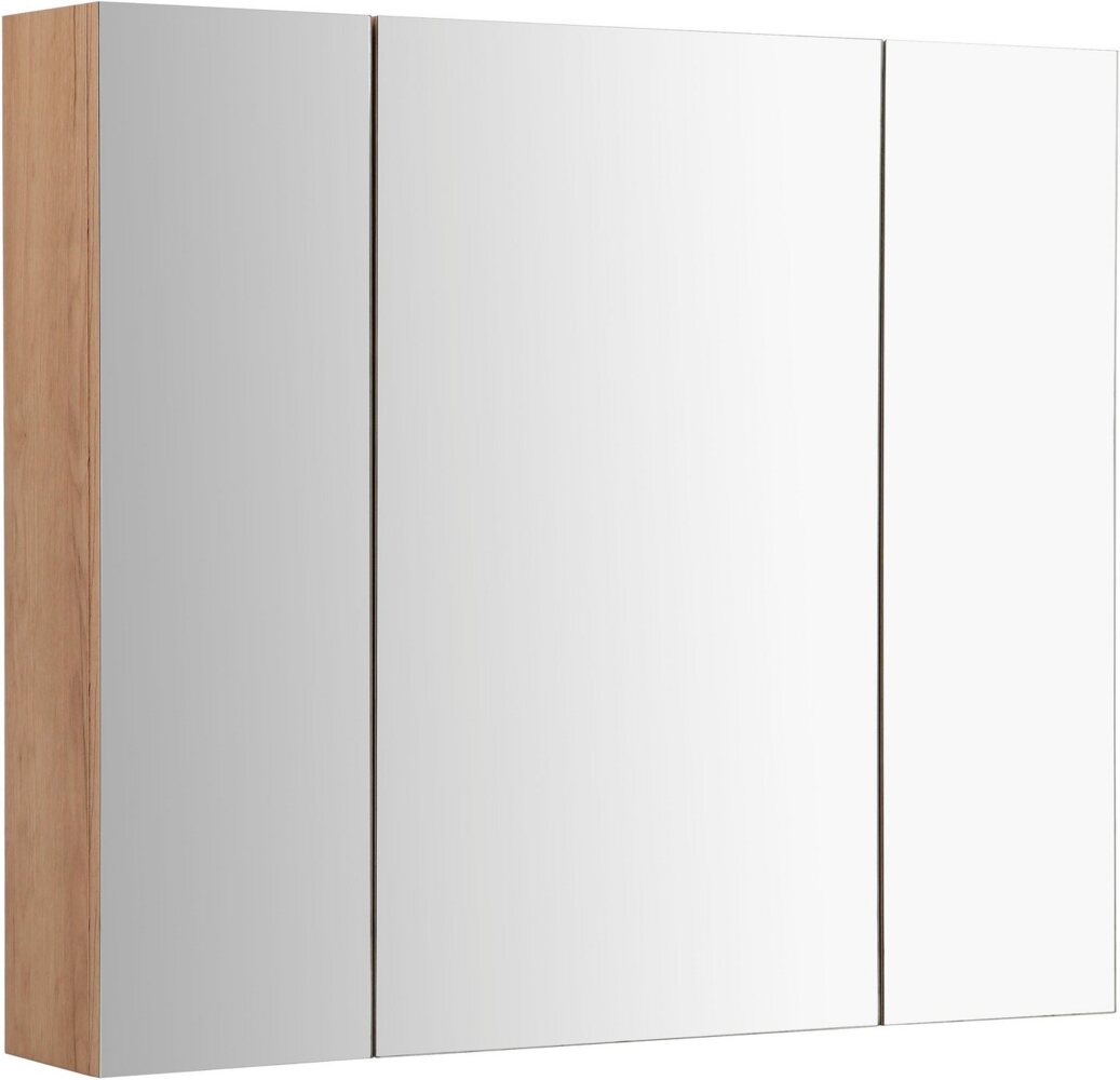 welltime Spiegelschrank Lund Bad Spiegel WC Wandspiegel Badezimmerspiegel ohne LED Badschrank Badezimmerspiegelschrank Spiegel Breite 80cm mit 3 Türen Bild 1