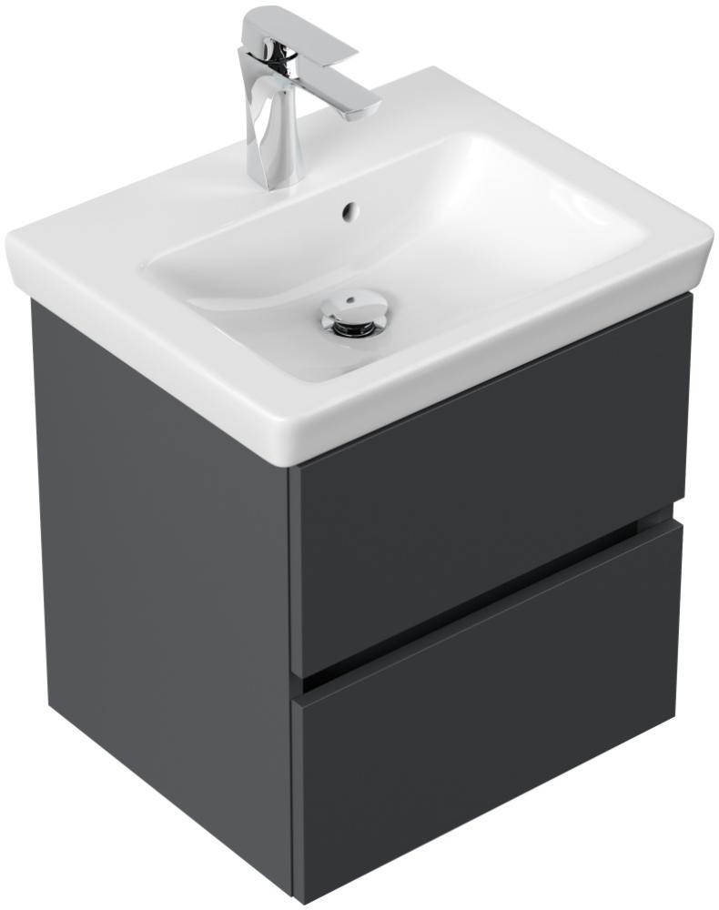 Badmöbel mit Villeroy & Boch Subway 2.0 Waschbecken 50 cm SoftClose grafit : Grafit Bild 1