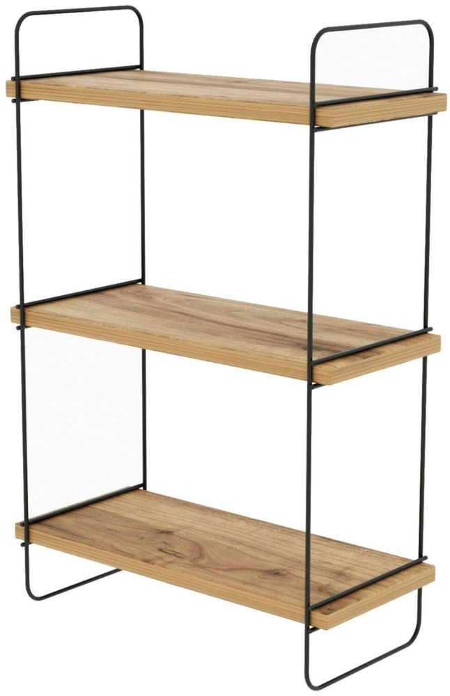 Dmora Regal Luce, Gestell, Wandregal, Mehrzweckregale, 40x20h66 cm, Eiche Bild 1