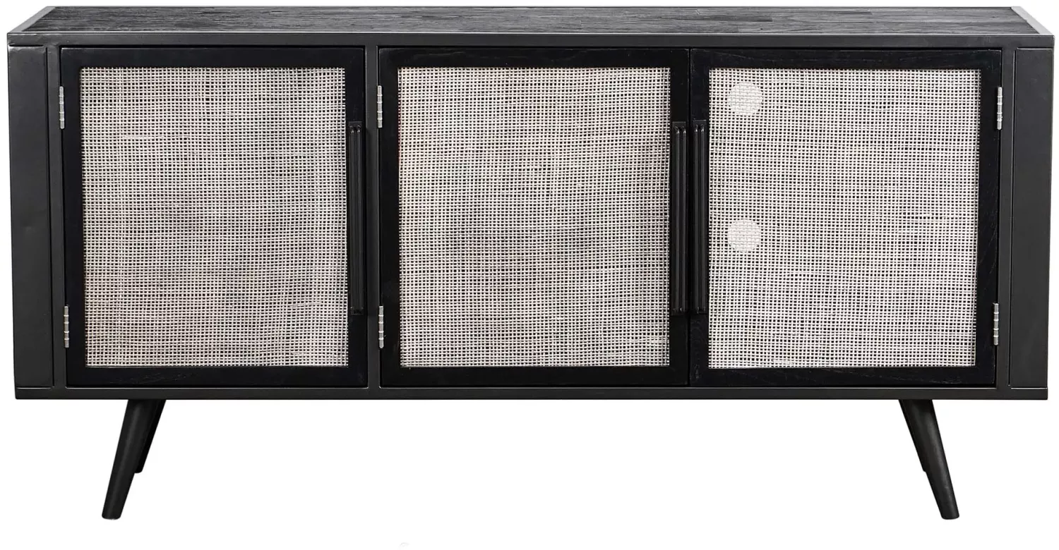 TV-Board Nordic Mindi Rattan mit 3 Türen, 160 cm Bild 1