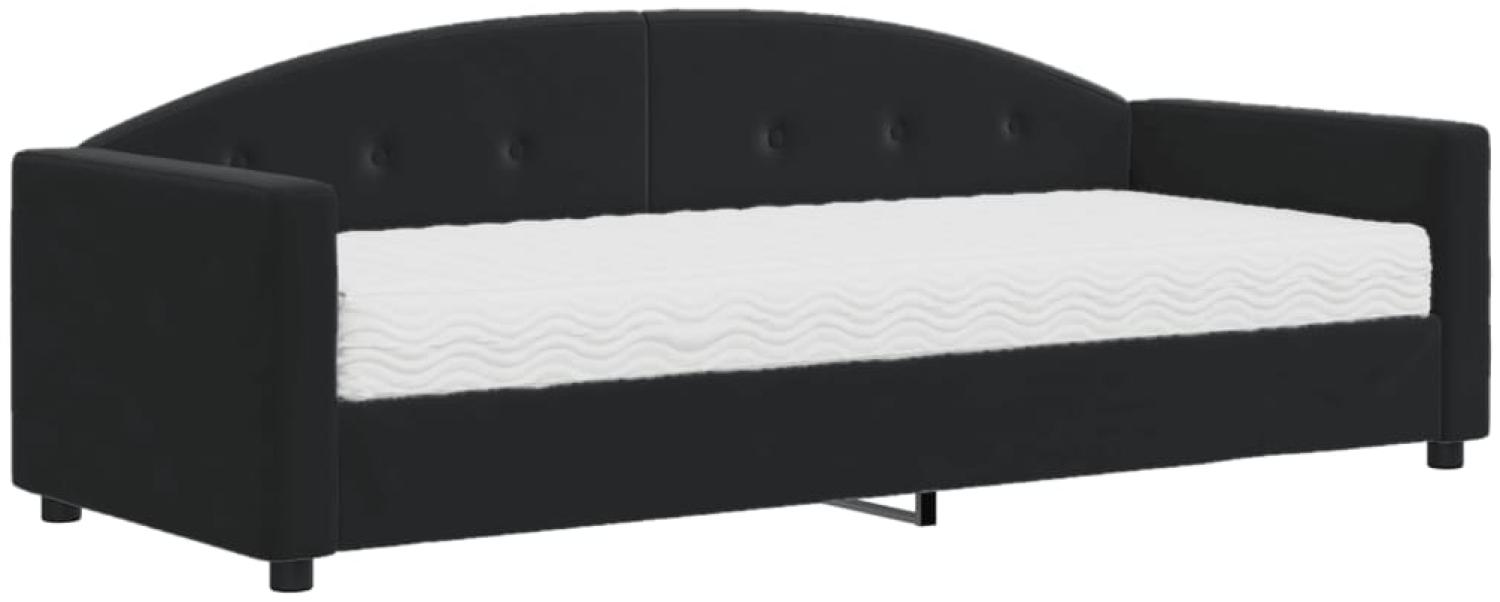 vidaXL Tagesbett mit Matratze Schwarz 80x200 cm Samt 3197274 Bild 1