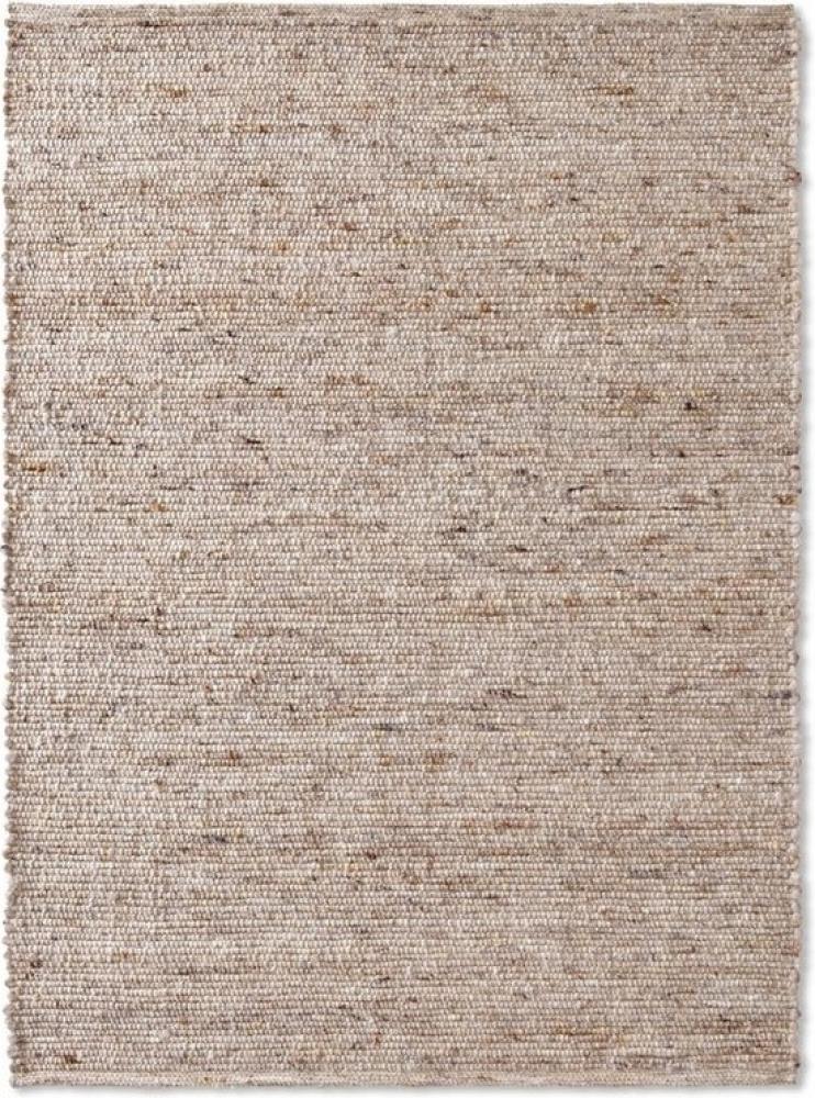 TaCa Home Wollteppich Wollteppich frei von Mottenschutzmitteln, rechteckig, Höhe: 10 mm, nachhaltige Schurwolle Wohnzimmer Schlafzimmer, Sand - 70 x 130 cm Bild 1