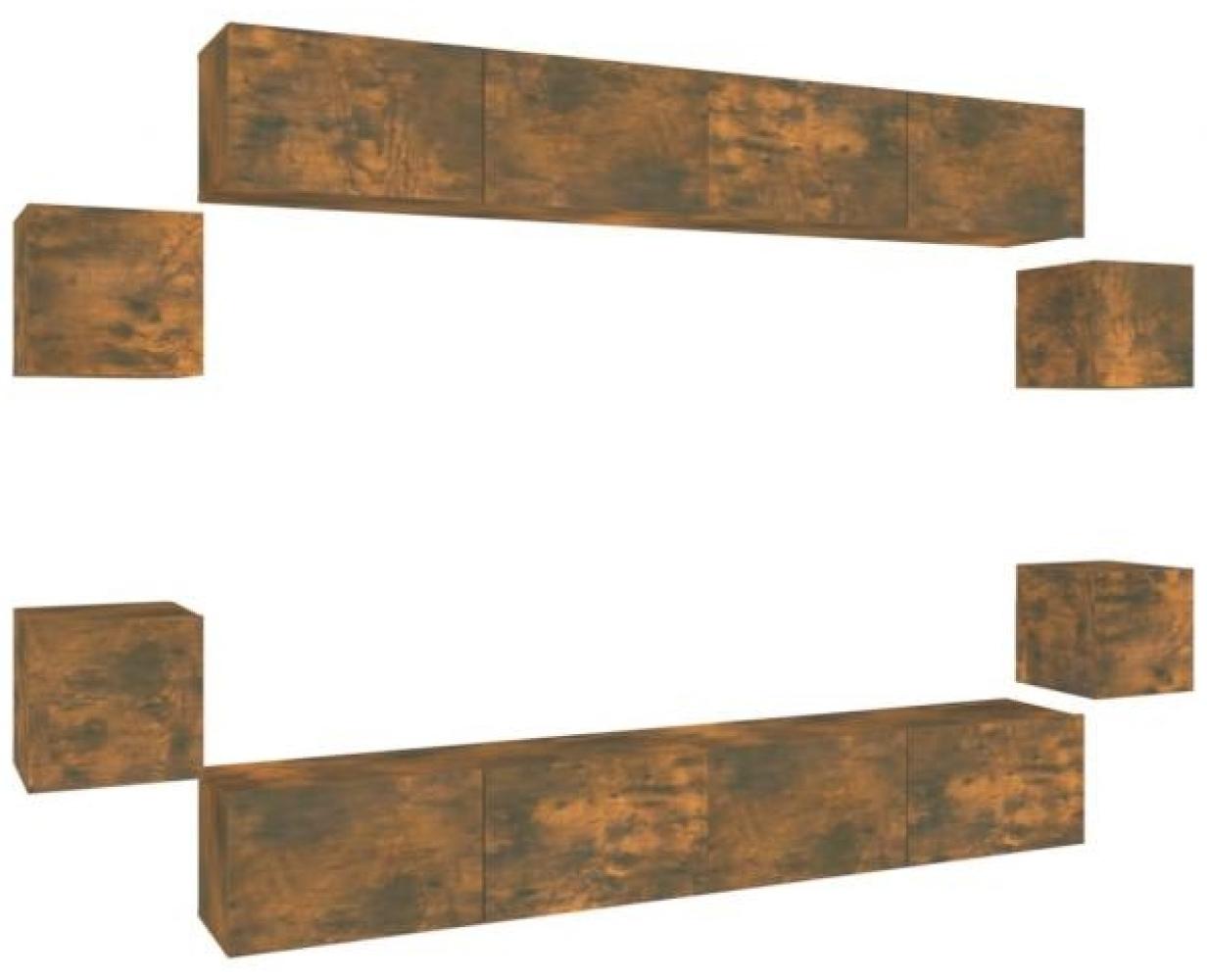 8-tlg. TV-Schrank-Set Räuchereiche Holzwerkstoff [3114227] Bild 1