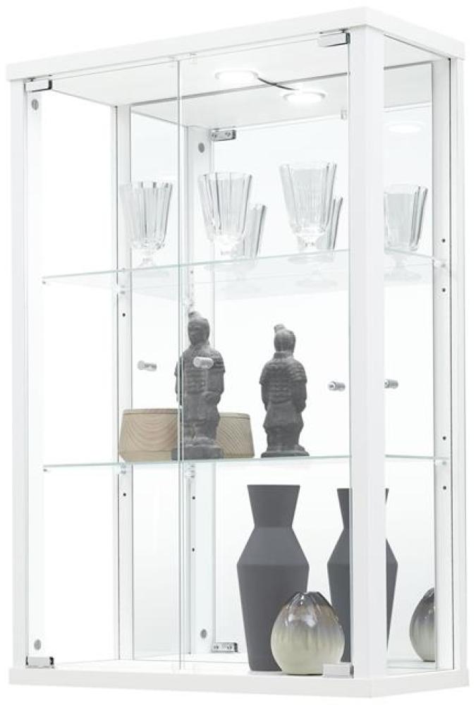 Glasvitrine >OPTIMA< in Weiß - 56x85x25,2cm (BxHxT) Bild 1