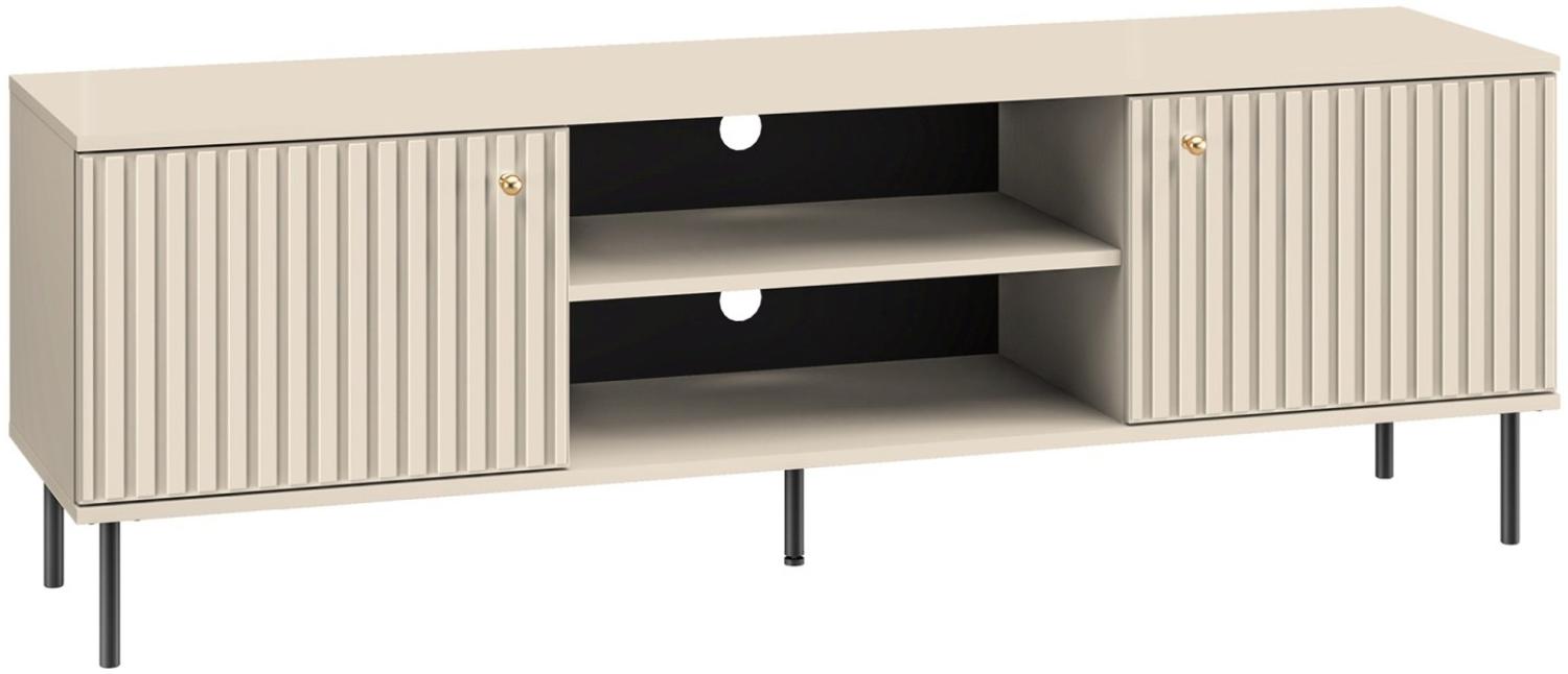 Selsey Caletto - TV-Schrank mit Lamellentüren, Beige, 160 cm Bild 1