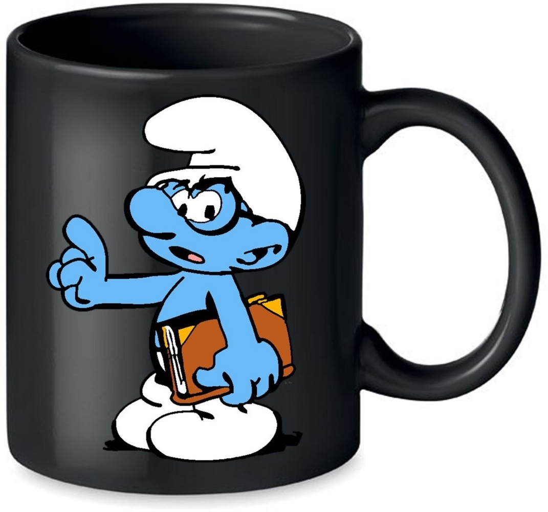 Blondie & Brownie Tasse Tasse Schlaubi Schlumpf Buch Schlumpfhausen Smurf Schlumpfine, Keramik Bild 1