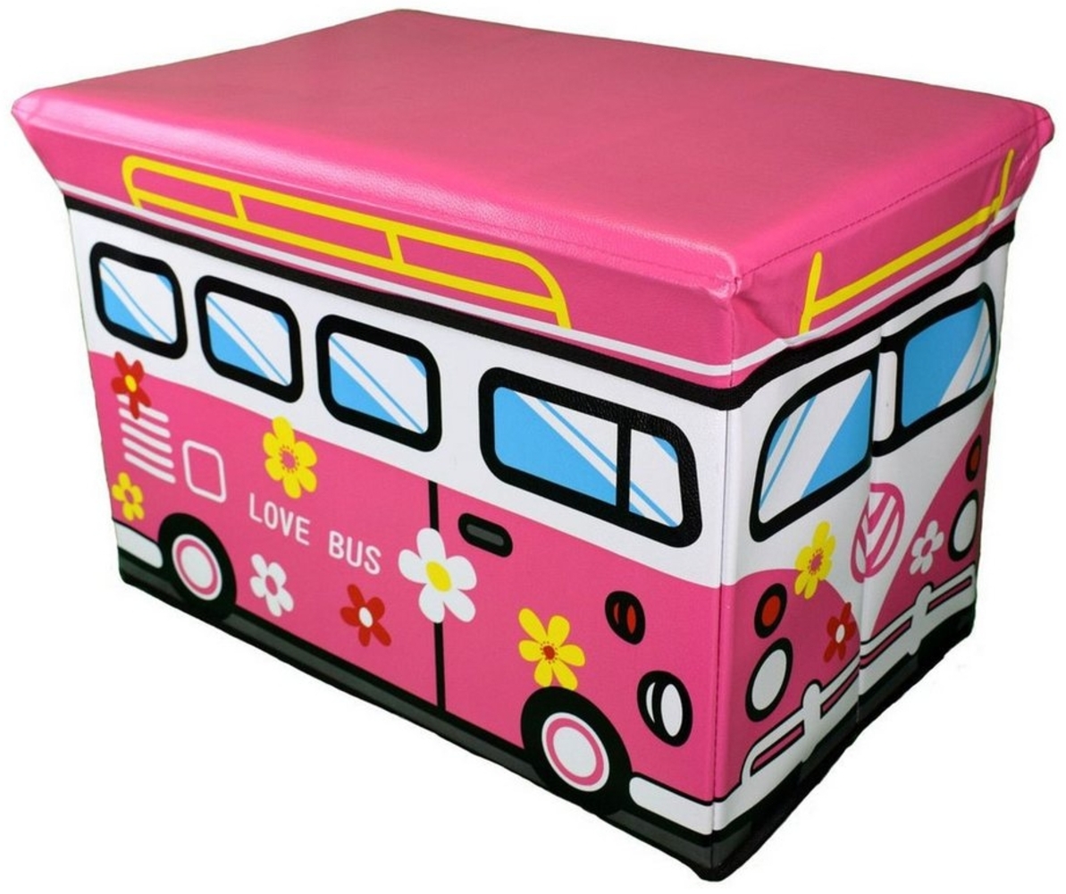 Aufbewahrungsbox zum Sitzen Feuerwehr Safari oder Love Bus 49x31x31 Kinderzimmer Happy Bild 1