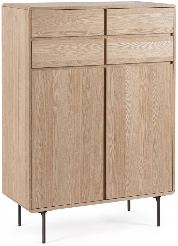 Highboard Widald aus Eschenholz, Natur Bild 1