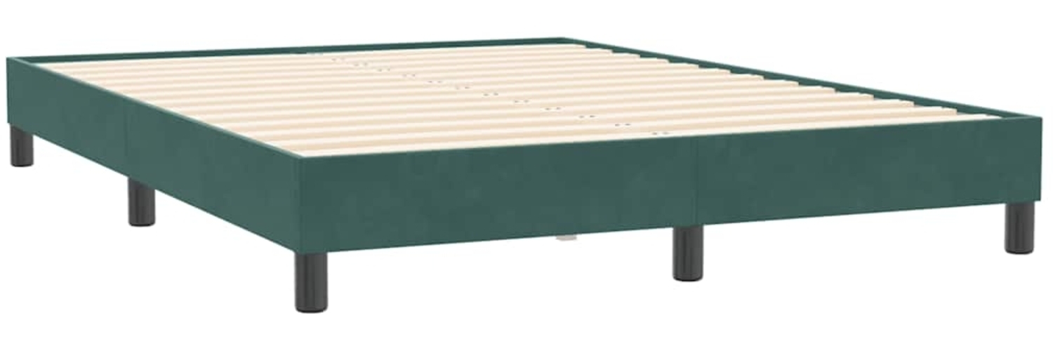 vidaXL Bettgestell ohne Matratze Dunkelgrün 140x210 cm Samt 4101358 Bild 1