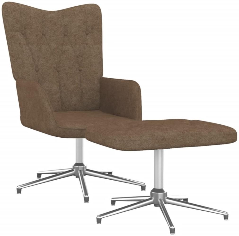 vidaXL Relaxsessel mit Hocker Taupe Stoff, Drehbar [327609] Bild 1