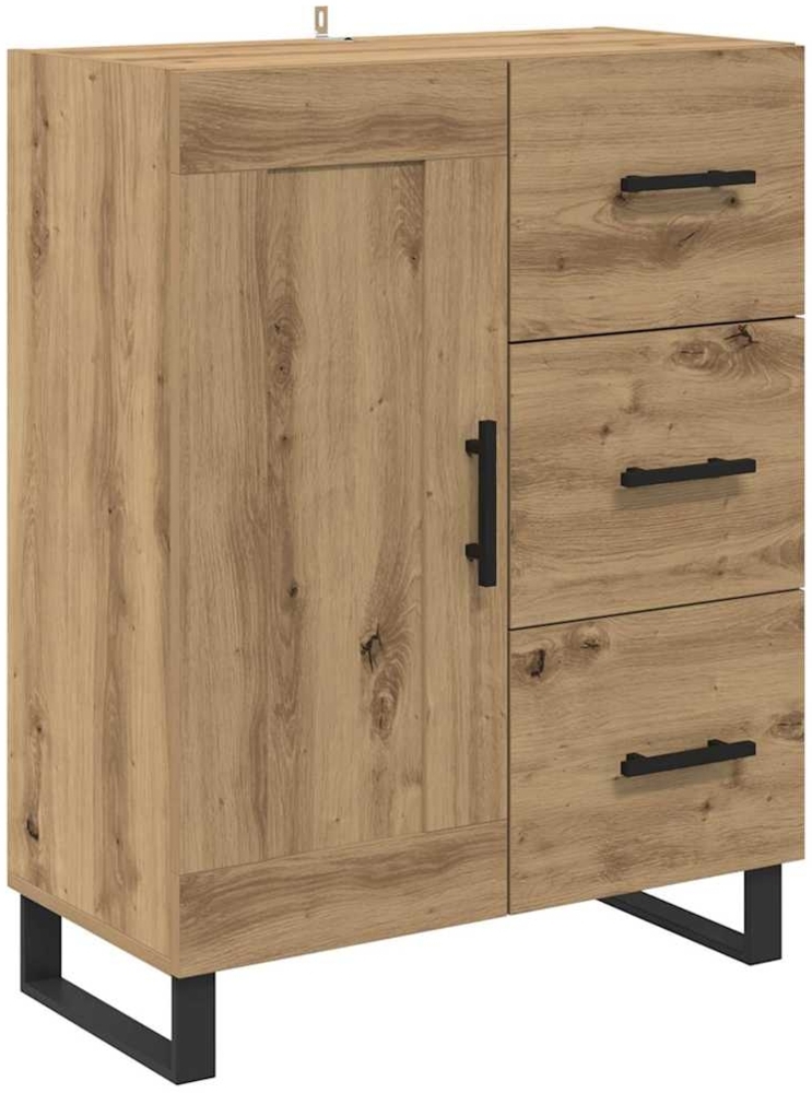 vidaXL Sideboard Artisan-Eiche 69,5 x 34 x 90 cm Verbundholz und Eisen 881646 Bild 1