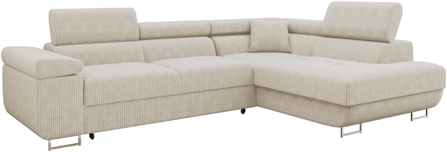 Ecksofa Torezio Cord (Farbe: Poso 100, Seite: Rechts) Bild 1