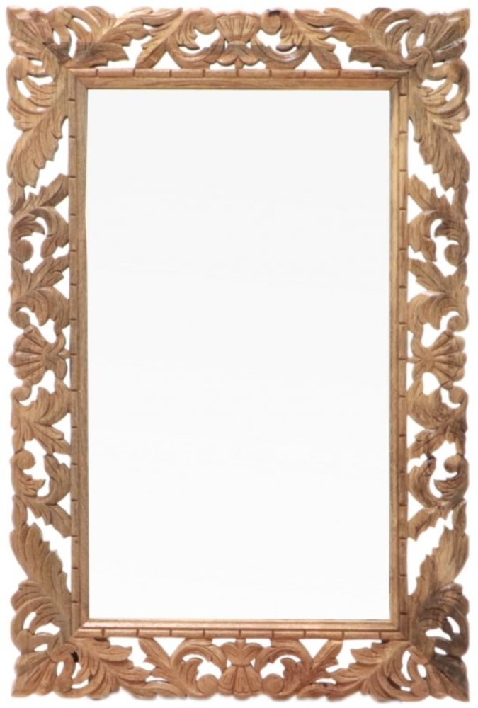 Spiegel Retro 60x90 handgeschnitzt aus Mango-Massivholz Bild 1