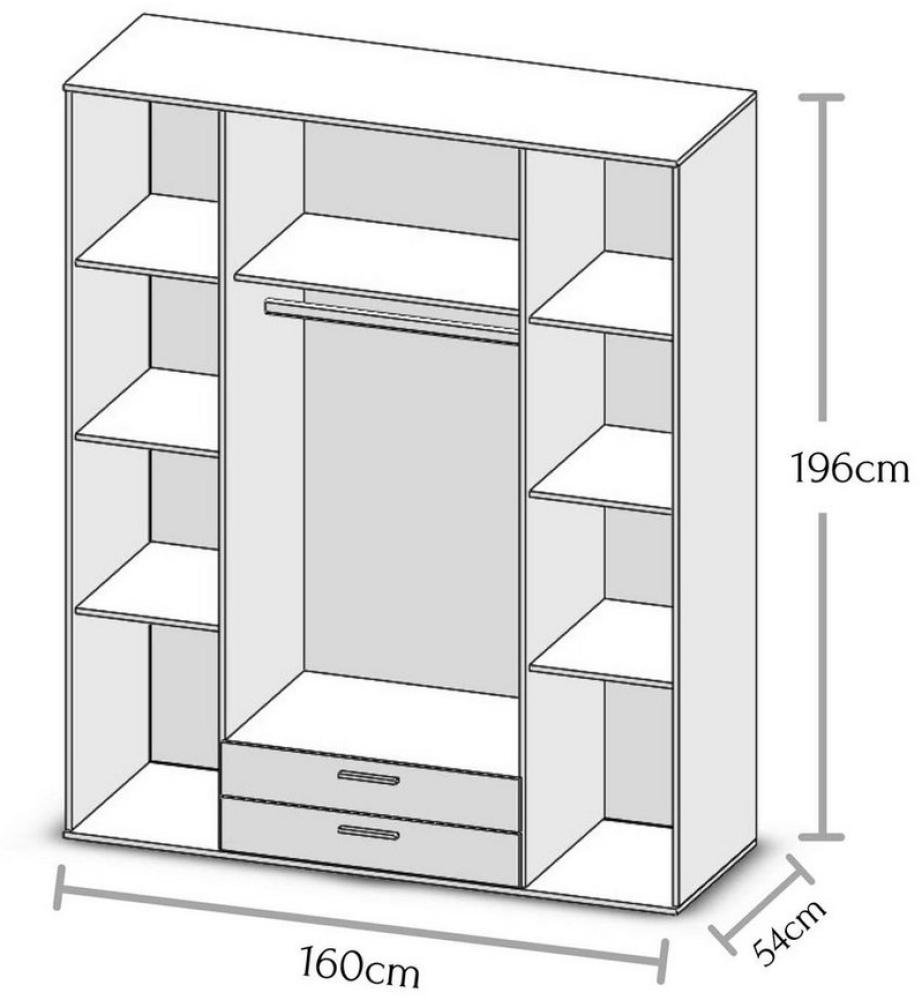 Kleiderschrank >Karl< in Eiche Sonoma - 159x196x54cm (BxHxT) Bild 1