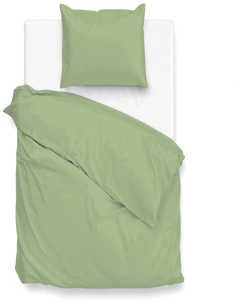 Zo! Home Mako-Satin Bettwäsche 155x220 cm Satinado Sage Green uni hellgrün Bild 1