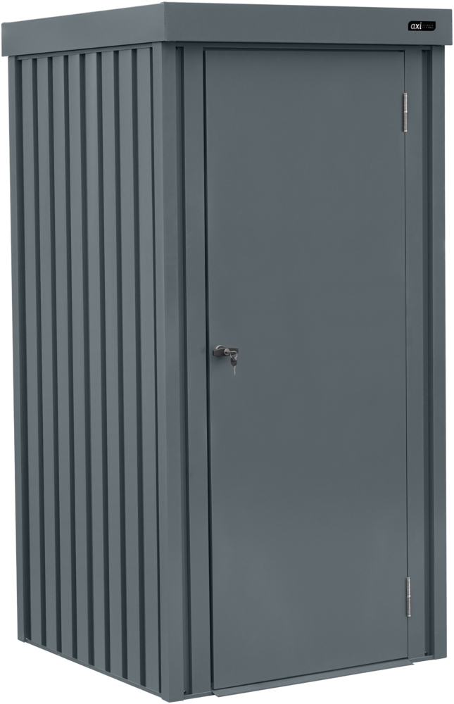 AXI Hector Premium Gartenschrank aus verzinktem Stahl - 1300 Liter Geräteschrank / Geräteschuppen aus Metall für den Garten mit Schrägdach & Schloss | Grau | Metall | 98 cm Bild 1