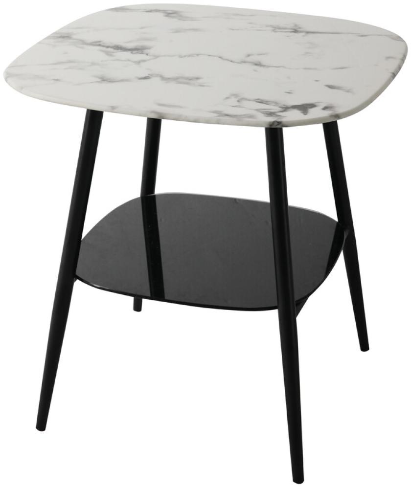 Couchtisch 55x55 cm abgerundete Ecken Marmor Oberfläche Wohnzimmermöbel Wohntisch Kleintisch Art. 230 550 x 550 x 550 Bild 1