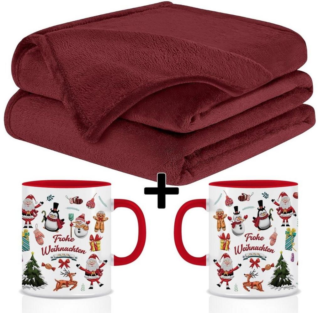 Wohndecke Flauschige Kuscheldecke mit Tassen Weihnachtsgeschenke, Fleecedecke, BARBONS, Kuscheldecke, Inkl. Geschenkbox, Tasse, Geschenkset, Weihnachten Bild 1