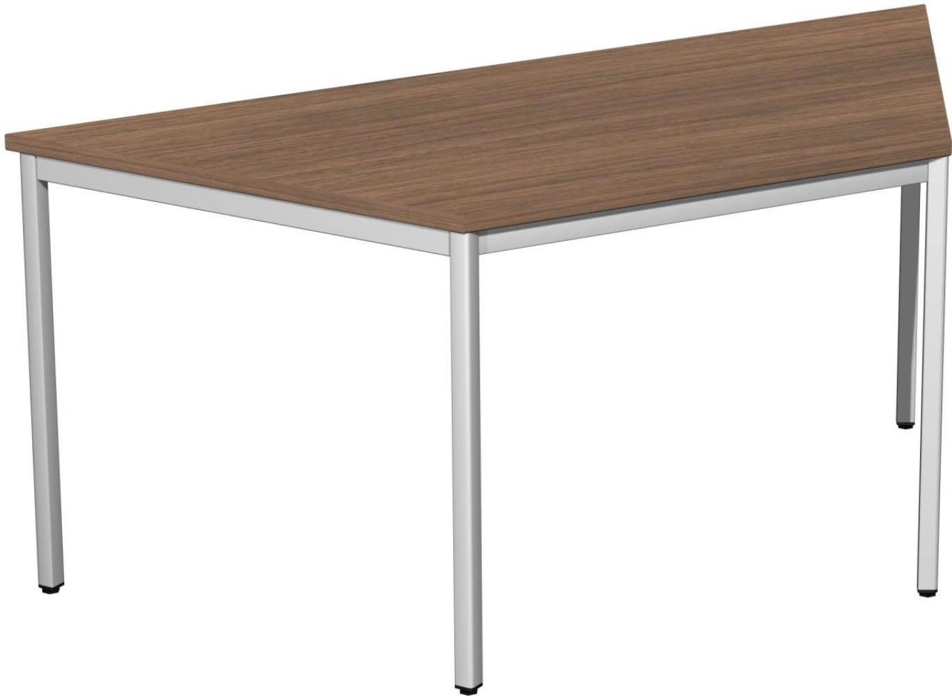Schreibtisch, 160x69 cm, Nussbaum / Lichtgrau Bild 1