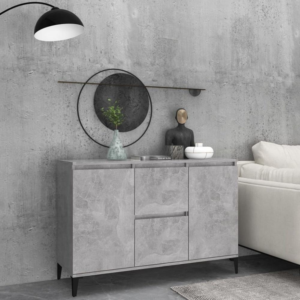 vidaXL Sideboard Betongrau 102x35x70 cm Holzwerkstoff 806116 Bild 1