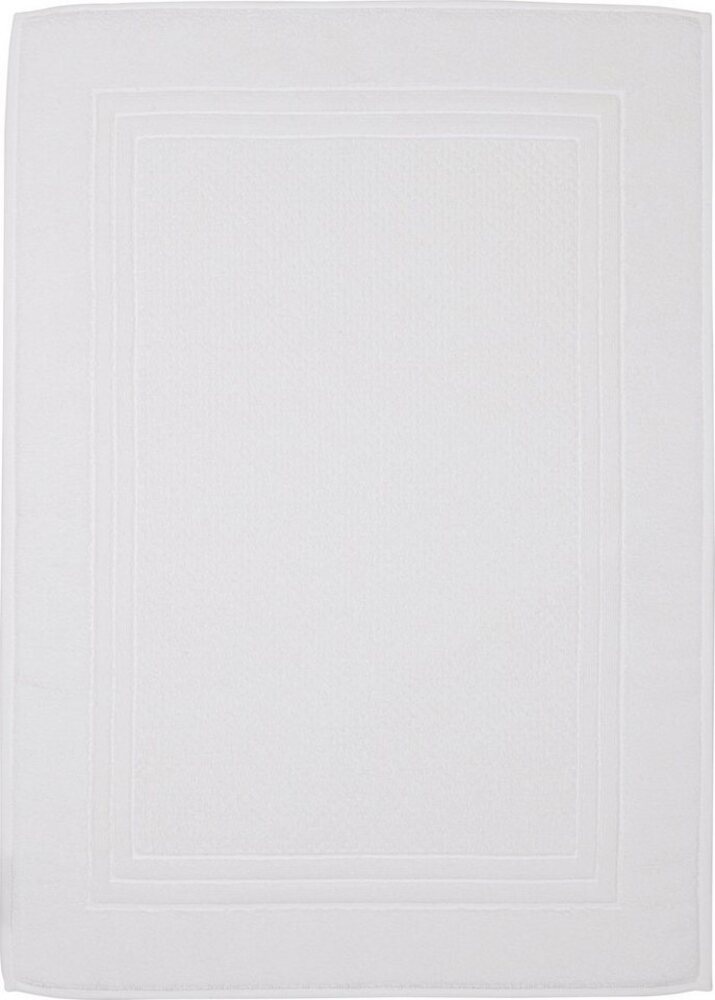 ROSS Duschmatte Unifond, Höhe 1 mm, fußbodenheizungsgeeignet, strapazierfähig, Baumwolle, rechteckig, Uni mit Bordüre, Badezimmerteppich, waschbar Bild 1