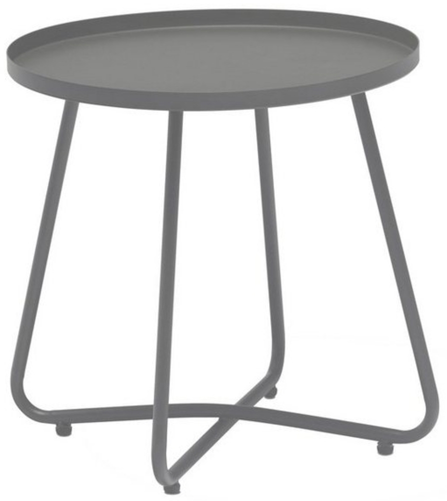 Dehner Beistelltisch Ibiza, ca. Ø 45 cm, Höhe ca. 45 cm, Stahl, pulverbeschichtet, anthrazit Bild 1