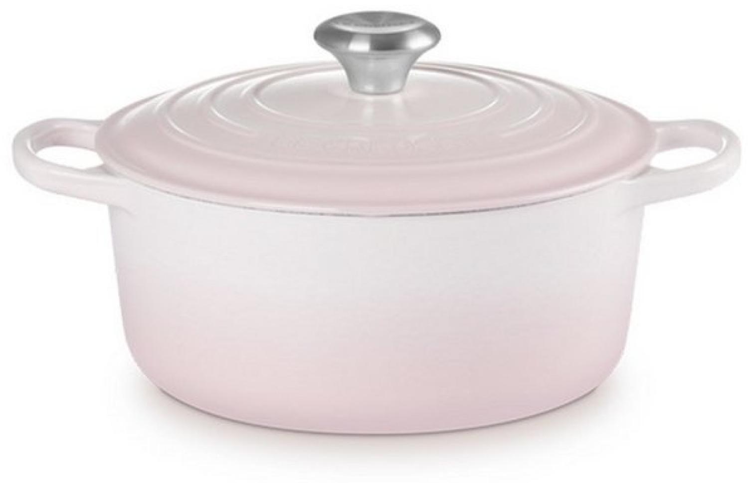 Le Creuset Signature Gusseisen-Bräter mit Deckel, Für alle Herdarten und Induktion geeignet, Rund, Shell Pink, 24,0 cm, 4.2 Bild 1