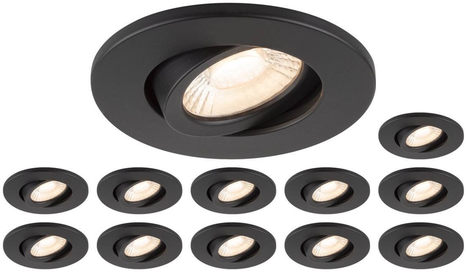 SLV 1007273 Set bestehend aus 12x 1007090 Universal Downlight Move Phase IP20 38° schwarz Bild 1