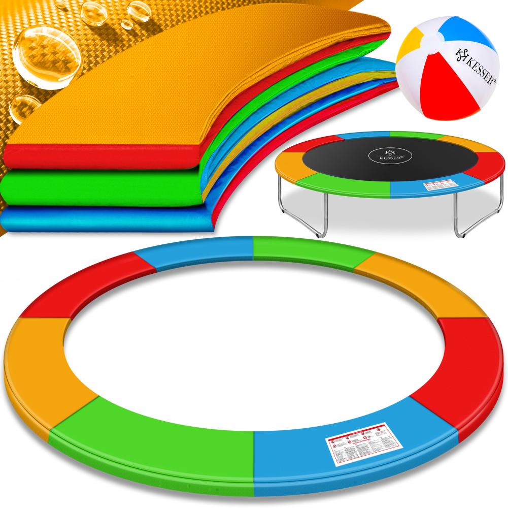 KESSER® Randabdeckung -c Ø 244 , 305 , 366 , 426 cm , 30cm breit 100% UV-beständig reißfest Federabdeckung , Grün , Blau Bunt, 366 cm Bild 1