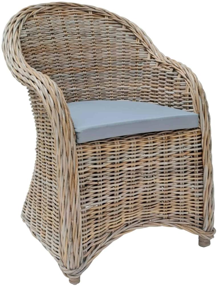 MiaMöbel Rattansessel 'Gupon' 100% Baumwolle, Rattan Landhaus Bild 1