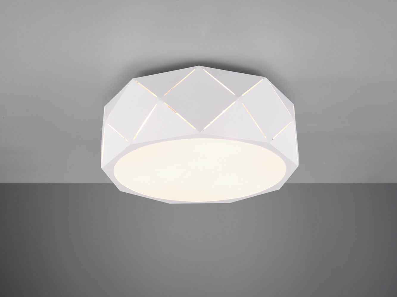 Moderne Deckenleuchte ZANDOR mit Lasercut Muster Weiß Ø 40cm Bild 1